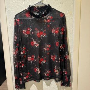 Streetwear Society Black Ruffled Long Sleeve Blouse